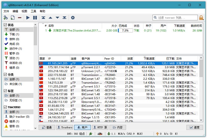 BT下载利器，免费开源BT下载工具，BT下载器，免费BT下载程序，BitTorrent种子制作器，磁力下载工具，磁力链接下载工具，BT种子下载工具，免费BT下载客户端，屏蔽吸血雷，BT协议过滤，bt下载，uTorrent，BitTorrent(BT扩展协议)，Magnet(磁力链接)，BitTorrent文件，制作BT种子文件，qBittorrent增强版，QB增强版，qbit增强版，反吸血保护