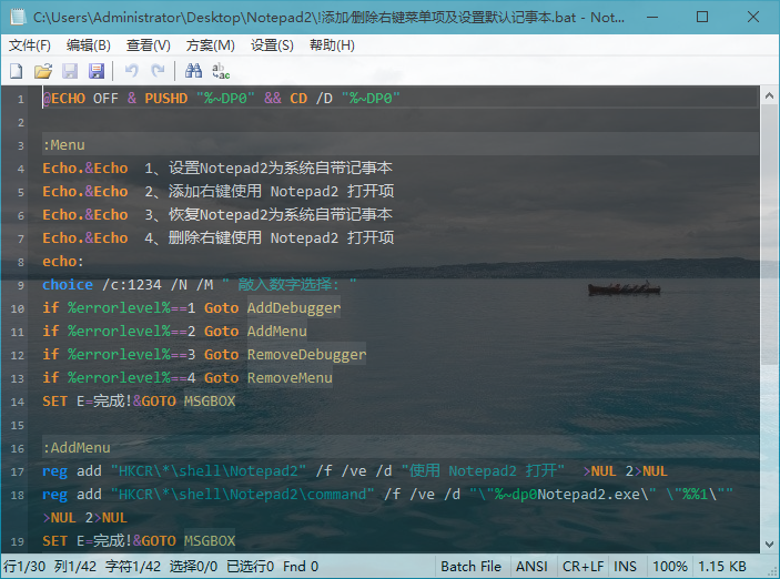 Notepad2 v4.20.04 r2858 简体中文绿色版